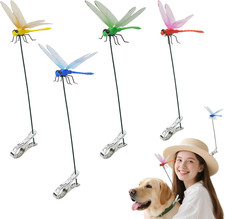 12 Pack Dragonfly Clip, 3D Outdoor Dragon Fly Decor Clip on Dragonfly for Garden