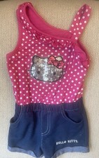 Hello Kitty Sleeveless Of The Shoulder Shorts Romper 2T