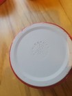 3 Red Individual Ceramic Ramekins And 6 Plastic Disposable Lids — photo 4