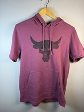 Under Armour Terry Hoodie Maroon Short Sleeve Men Small Brahma Bull