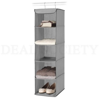 Whitmor 5 Section Closet Organizer Hanging Shelves with Sturdy Metal Frame