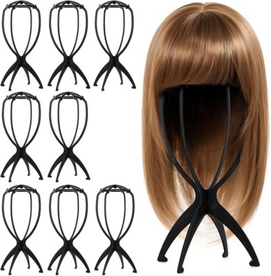Tecbeauty 9 Pcs Wig Stand, Portable Wig Holder Wig Head Stand for Women