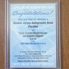 Topps 2026 Midnight Yanic Konan-Niederhäuser Clippers Auto Redemption LOT OF 3