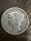 1944 D Mercury Dime, 10c Liberty, 90% Silver, Circulated