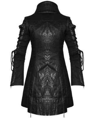 Punk Rave Mens Gothic Poison Jacket Coat Black Faux Leather