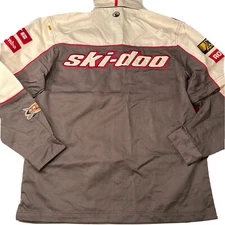 SKI-DOO Racing SHIRT NEW button ROTAX Bombardier Team White Gray ZIP OFF sleeves