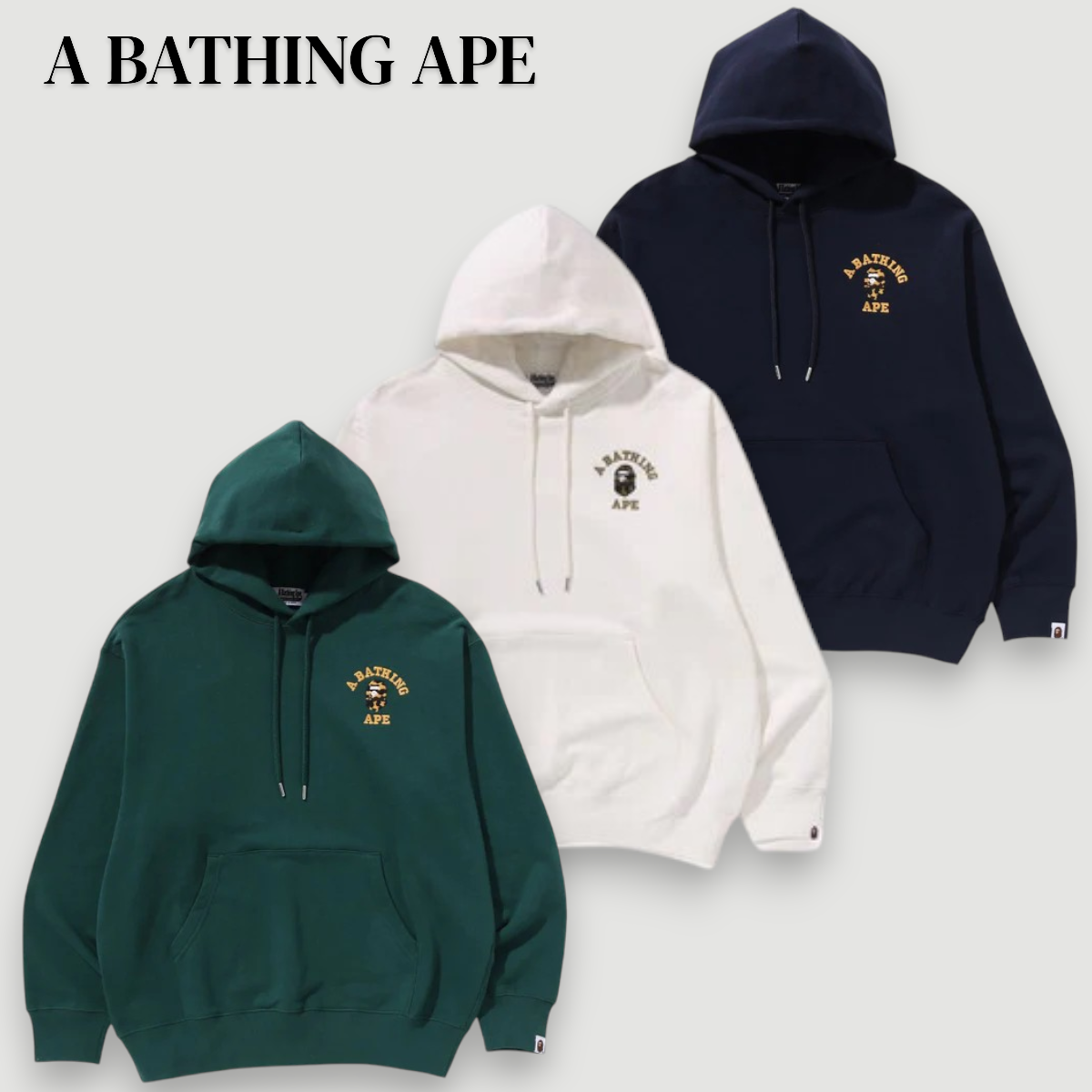 BAPE A BATHING APE 1ST CAMO COLLEGE LOGO RELAXED FIT PULLOVER