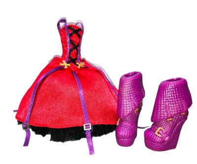 Monster High Clawdeen Wolf Little Dead Riding Hood Purple Red Dress And Shoes