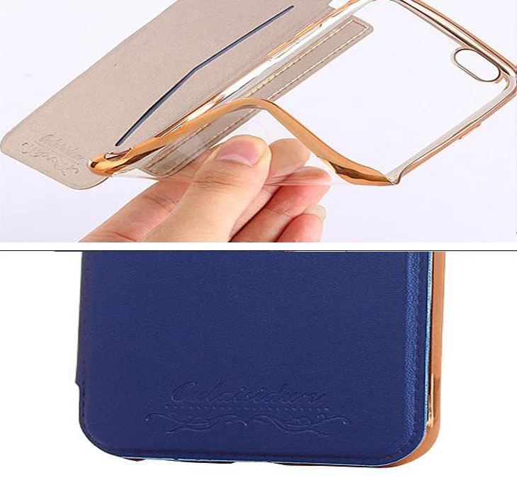 Flip Wallet Card Case Clear Cover For iPhone 16 15 14 Pro Max 13 12 11 XR 8 Plus - Image 2 of 4