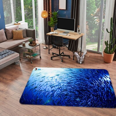3D Blue Fish O1650 Game Rug Mat Elegant Photo Carpet Mat Eve 2023