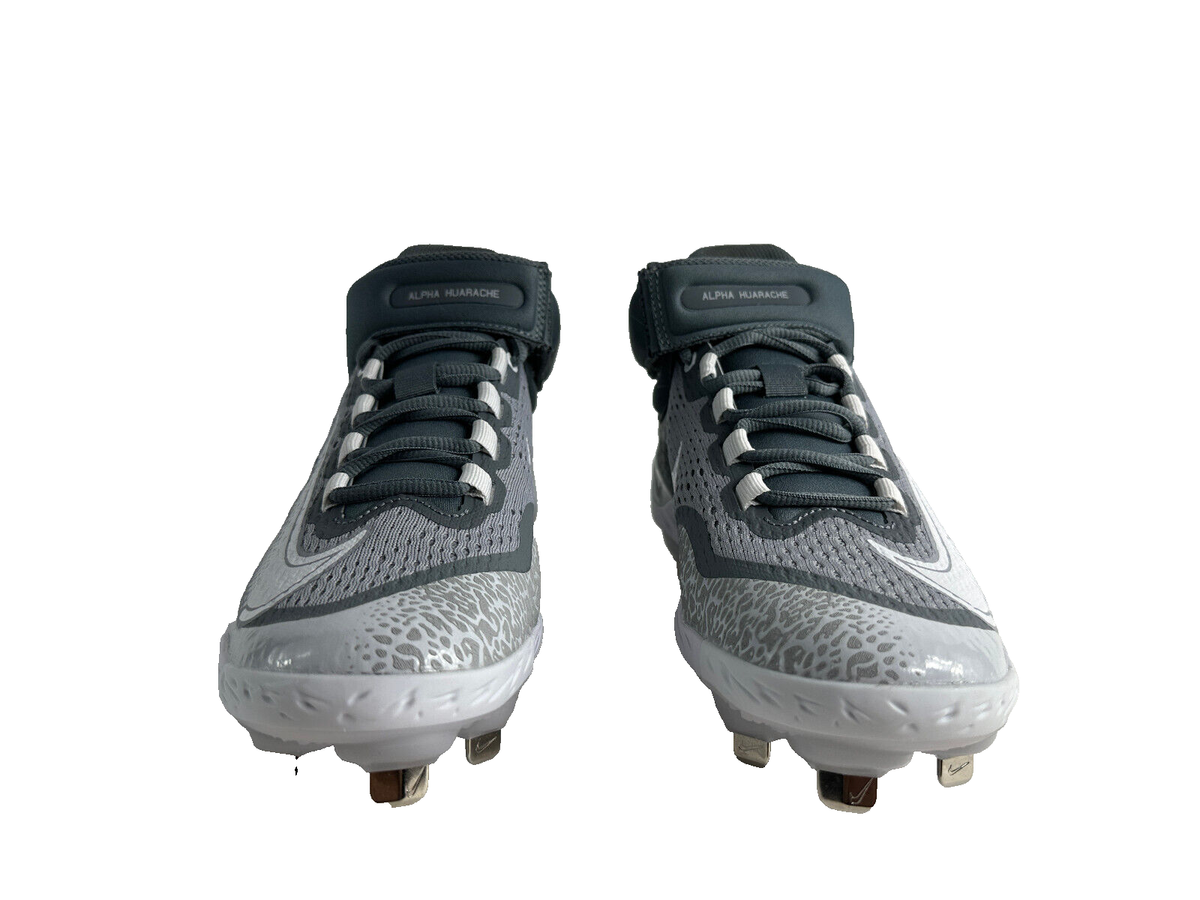 Nike Alpha Huarache Elite 4 Mid Metal Baseball Cleats Gray DJ6520-012 Size 7.5 G6110_0266_right main image 2