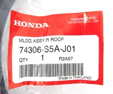 Genuine OEM Honda 74306-S5A-J01 Passenger RH Roof Molding Trim 01-05 Civic Sedan