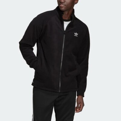Size L- Adidas Originals Men's Adicolor Trefoil Teddyfleece Jacket, Black.