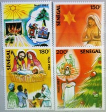 Senegal 1987 954-57 757-60 Christmas Xmas Religion Mary Jesus Child MNH