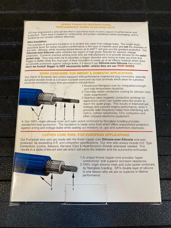 Juego de cables de bujías Karlyn/STI - 438 - Se adapta a Toyota Previa 2,4 L (1990-1997) Foto 4 de 4