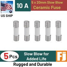 5x Slow-Blow Fuse 10A 250V Ceramic Fuses 5 x 20 mm 10 amp  US Ship
