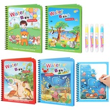 Water Coloring Books for Kids Reusable Books with Pens, Mess Free Color 18Pack