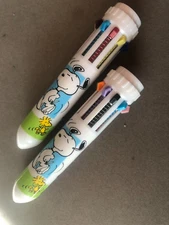 New 2 Lot Pens Peanuts Snoopy Tweedy Bird 10 Shuttle Multi Color 4" Long