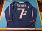 Jack Johnson Signed NHL Autographed Hockey Columbus Blue Jackets Jersey JSA COA