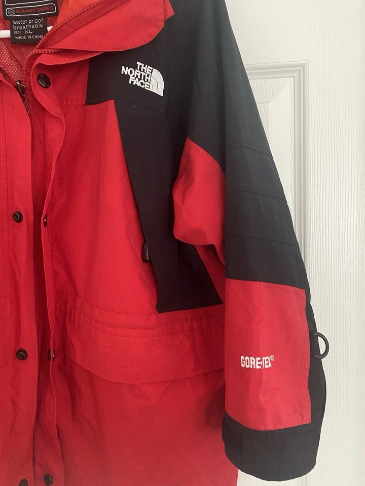 Chaqueta De Colección Años 90 The North Face Gore XCR Serie Summit Roja Negra Niños Talla XL Foto 4 de 4
