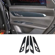 For Cadillac CT6 2016-20 Carbon Fibre pattern Inner Door Panel Bezel Cover Trim