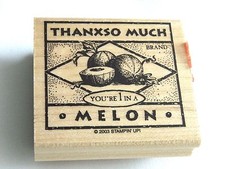New Thanxso Much Brand You're 1 In a Melon 2003 Stampin' Up Rubber Stamp Thanks