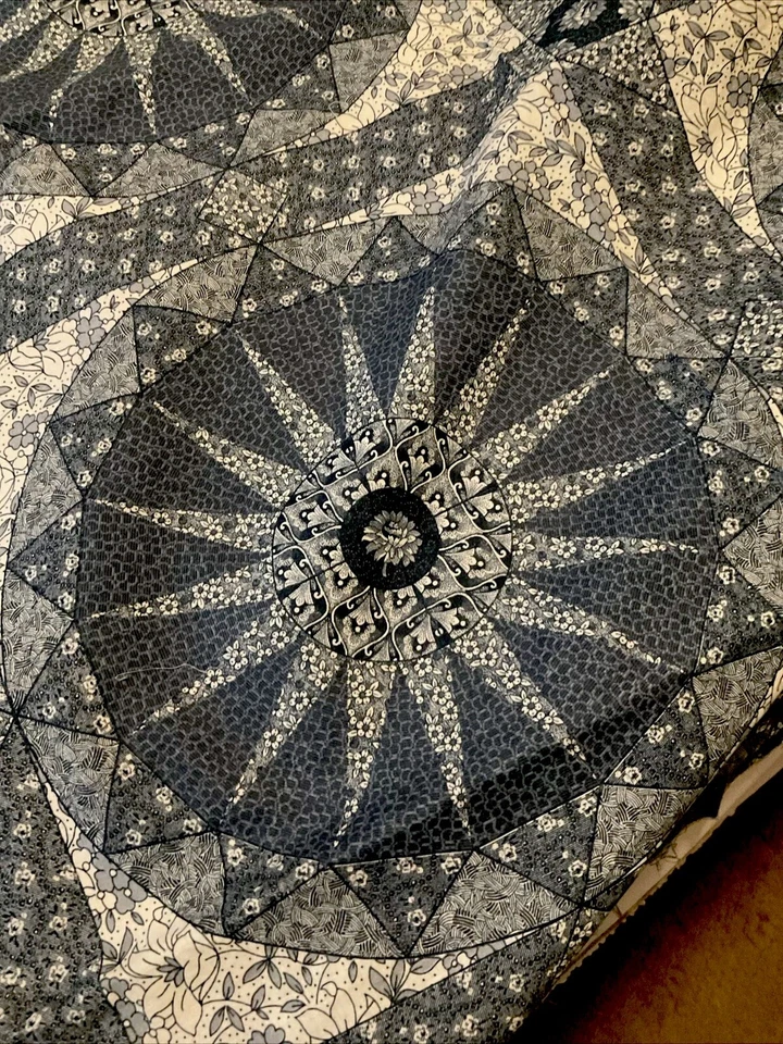 Tela de algodón 44” X 70” General Fabrics Co. patrón de bloques de estrellas azules Foto 2 de 4