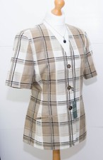 Short Sleeve Check Print Jacket Top Size 14 Uk 42 Eur St Michael Vintage