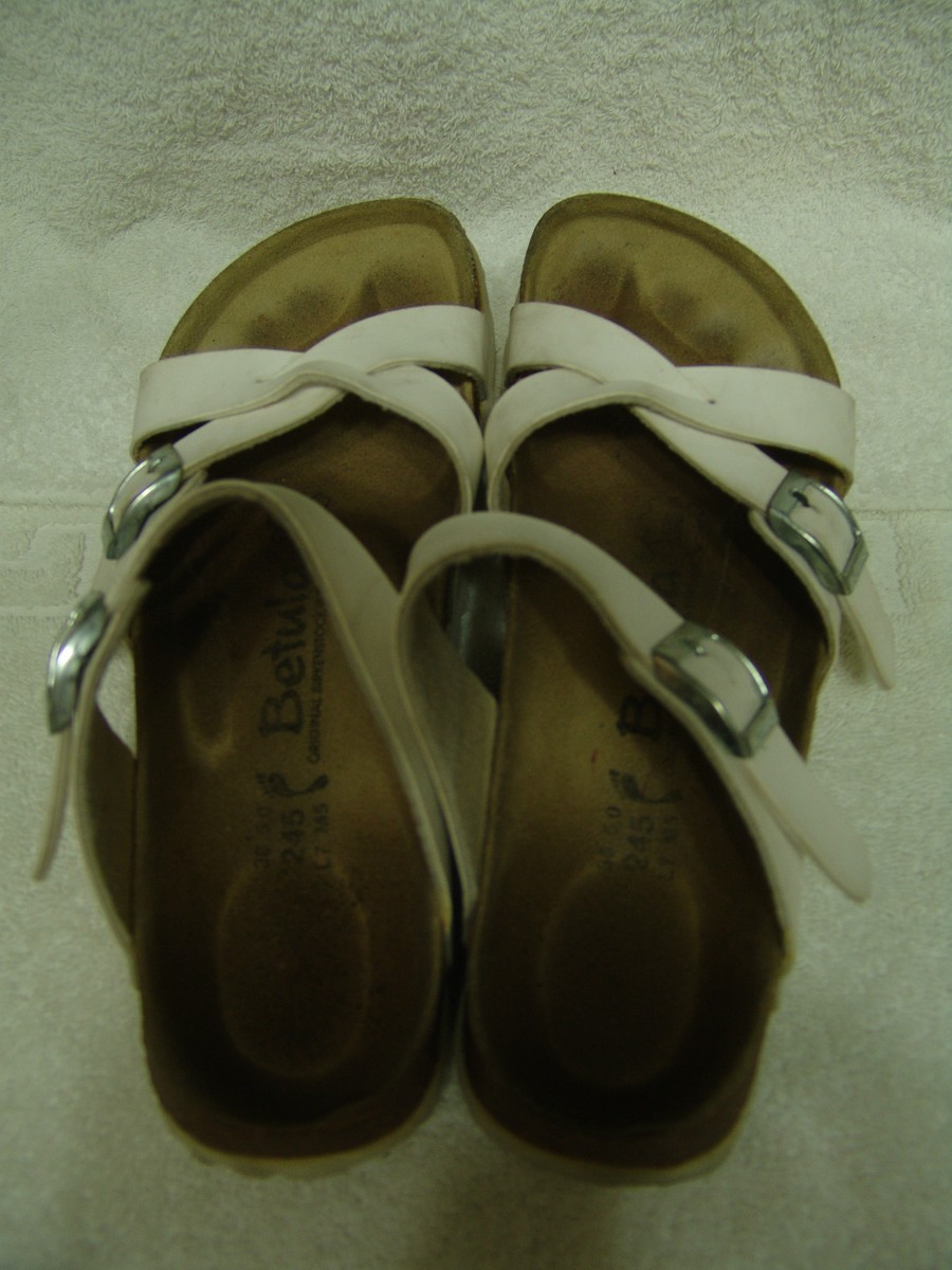 BETULA BY BIRKENSTOCK WHITE STRAPPY SANDALS LADIES SIZE 1/2