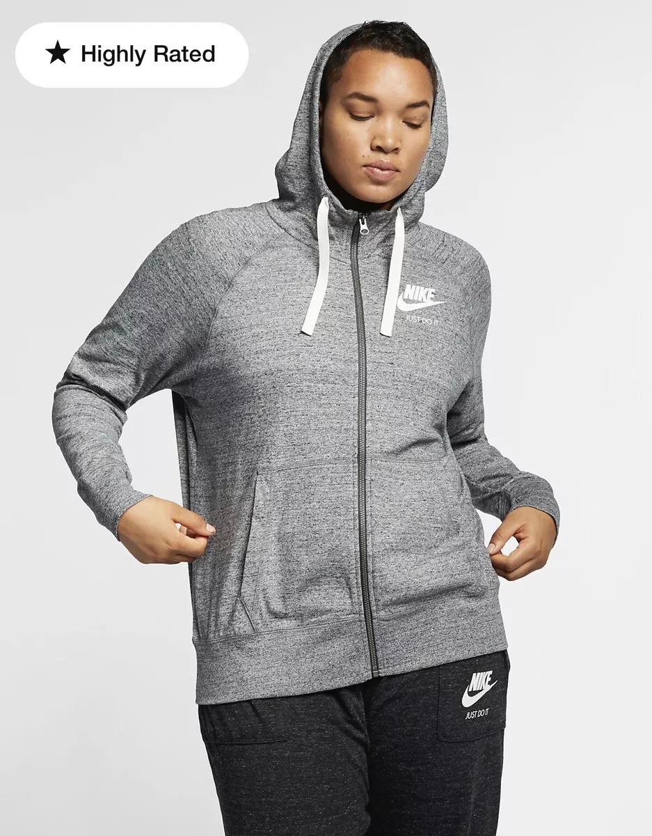 Nike Outfit Women GYM VINTAGE Hoodie sweatshirt ZIP 813872 Gray