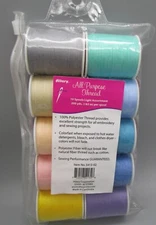 ALLARY ~ 10 Spools Light Assortment 100% Polyester All Purpose Sewing Thread
