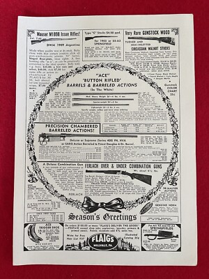 Vintage 1961 Flaig s Gun Store Print Ad Millvale PA Christmas Ad -Ad Only