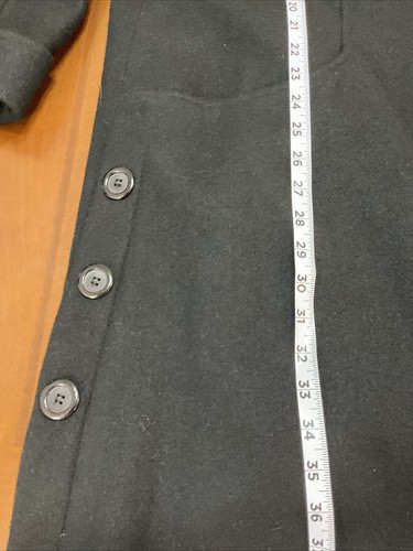 Herman Kay Womens Black Long Sleeve Collared Button Front Classic Coat Size 16 - Picture 8 of 16