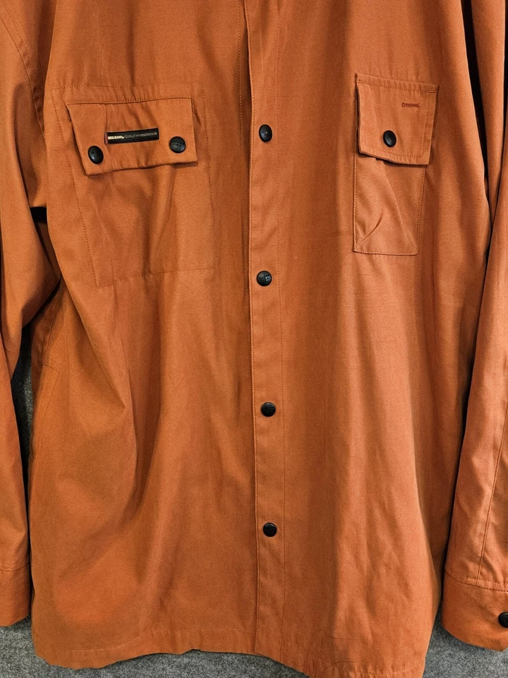 Chaqueta softshell con capucha Guess para hombre 2XL bolsillos naranja a presión completos retro años 90 Y2K Foto 2 de 4