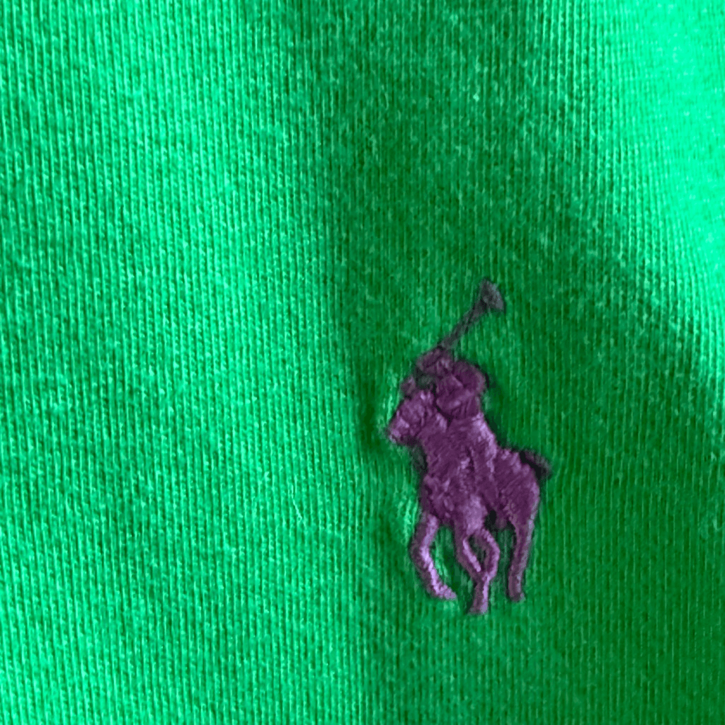 Polo Ralph Lauren verde t shirt uomo L viola pony Y2K preppy streetwear atmosfera