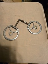 Horse Tack - 5  Etched Silver Western D Ring Snaffle Bit