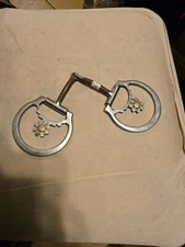 Horse Tack - 5” Etched Silver Western D Ring Snaffle Bit