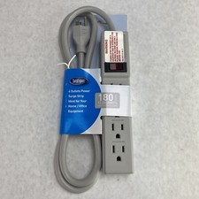 SurgExpert S9P402A6 4 Outlet 180J Surge Protector 3ft Power Strip Lot of 2 