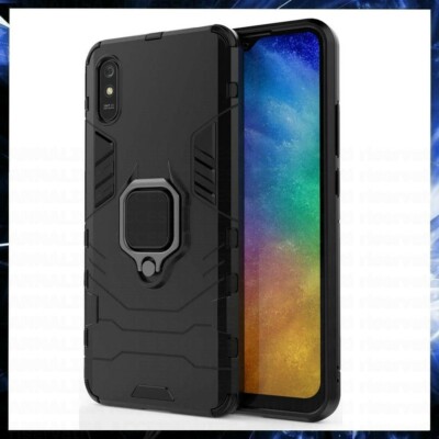 COVER FOR XIAOMI REDMI 9AT MAGNETIC HARD SHOCKPROOF CASE ARMOR RING BLACK