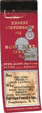 Poughkeepsie New York Fairview Foundry Inc. Cast Iron Vintage Matchbook Cover