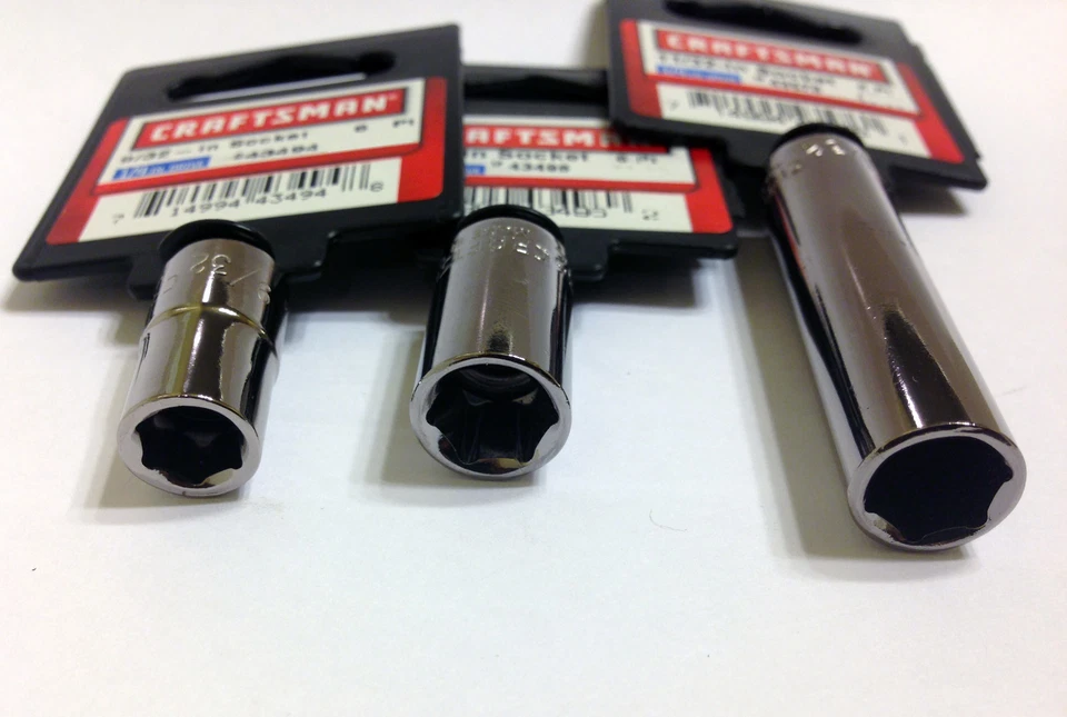 Craftsman 6,8,12 Point 1/4,1/2 or 3/8-In. Drive Steel Chrome Sockets USA - Image 2 of 4