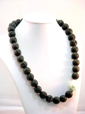 1980s Lava Beaded Chain Necklace Choker