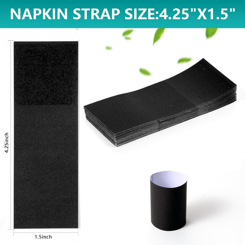 Paper Napkin Bands (Black Box of 2000), Napkin Rings Self Adhesive,Silverware Wr - Foto 2 di 12