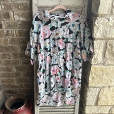 Vintage 90s Fritzi Button Up Floral Women's Large USA Made Hi Low Hem