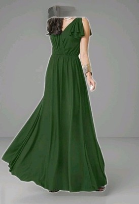 NWT Koh Koh Goddess Fairy V Neck Flutter sleeve Green Bridesmaid Size Large