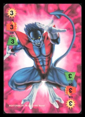 1995 Marvel Fleer Overpower CCG Card Nightcrawler Ener-3 Fght-3 Str-3 Common
