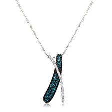 Le Vian 14K White Gold Pendant Necklace for Women 0.53 cts Vanilla Blue Diamonds