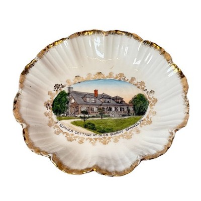 GLEN SUMMIT SPRINGS Pennsylvania PA Antique COTTAGE Souvenir TRINKET DISH PLATE