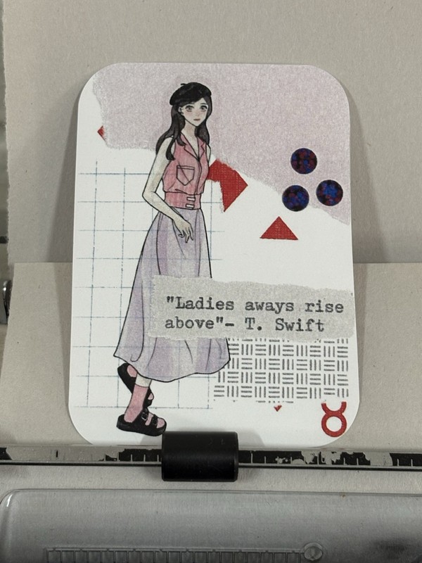 ACEO Print Taylor Swift Quote Purple Beret Woman Collage Art Card Mazerzine