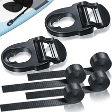 2Pcs Kayak Seat Clips Replacement 4Pcs 4 Straps 2 Pair Clips, Black